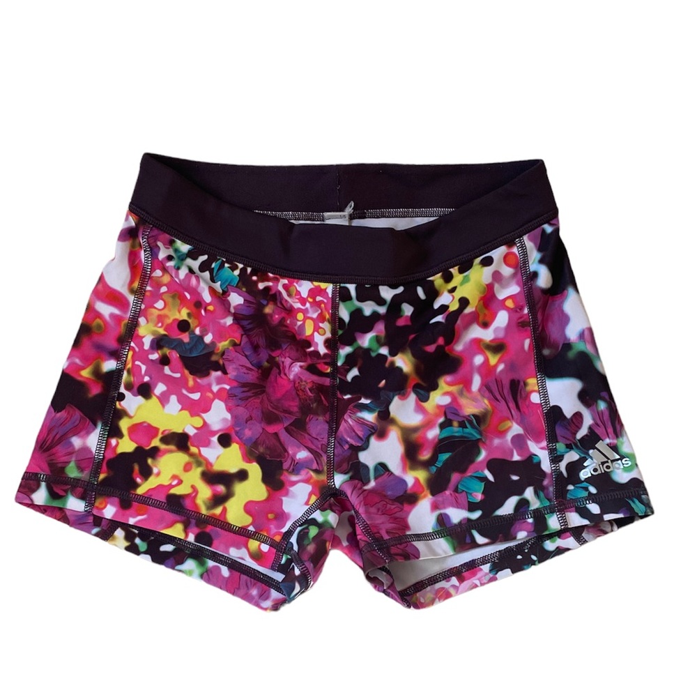 Adidas Techfit Climalite Floral Spandex Shorts Size Small